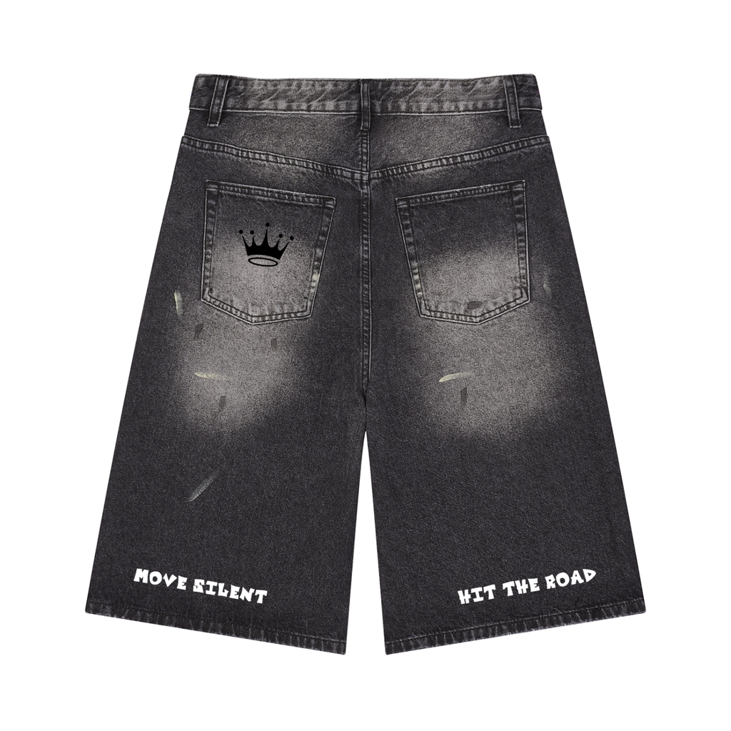 Men’s Vintage Wash Wide Leg Denim Shorts