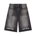 Men’s Vintage Wash Wide Leg Denim Shorts
