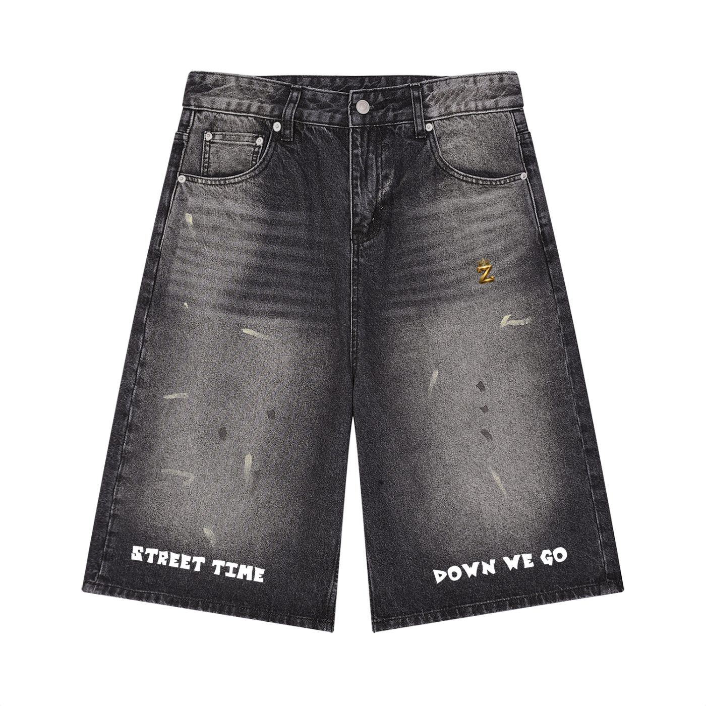 Men’s Vintage Wash Wide Leg Denim Shorts