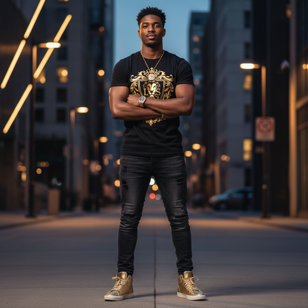 Royal Z Gold Crest Tee - Premium Gold Streetwear Lifestyle