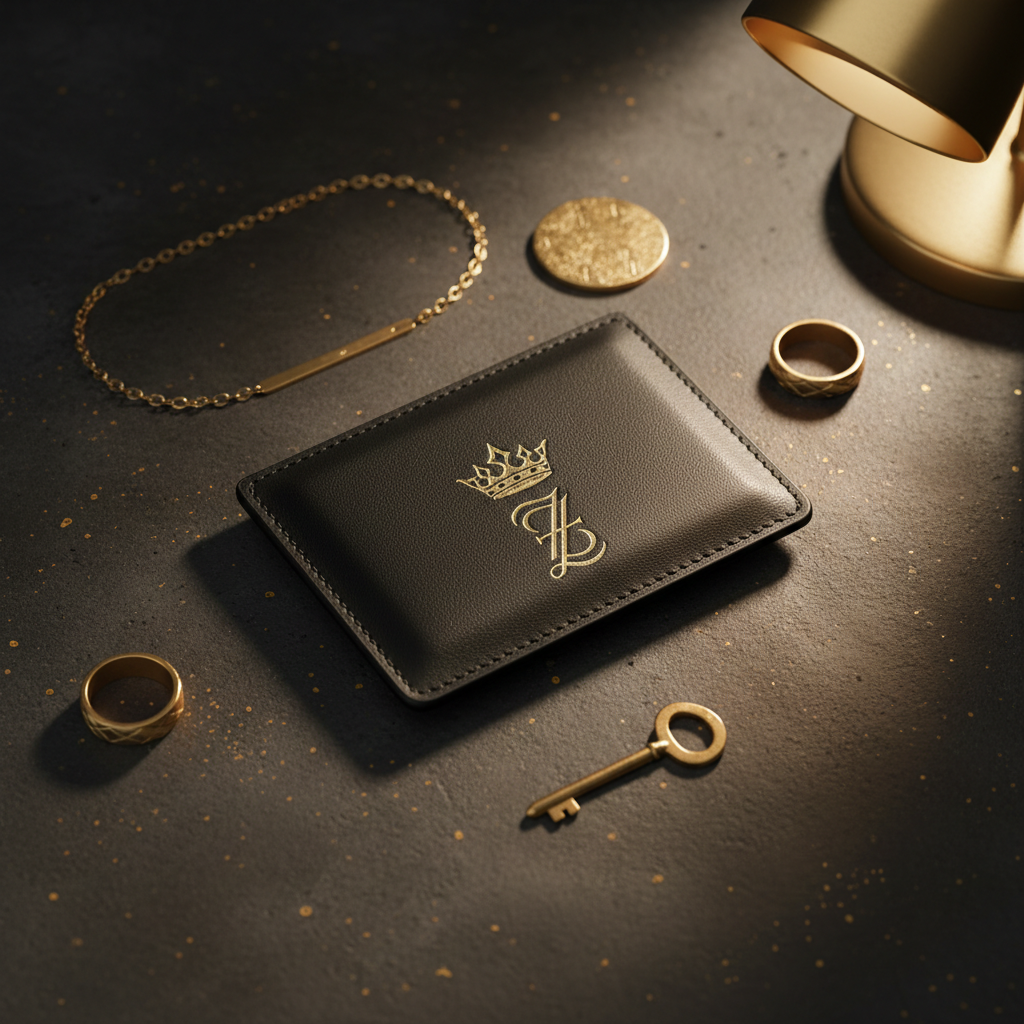 MagSafe Vegan Wallet Royal Zak Gold Crown Card Sleeve - Premium Luxury Accessory Lifestyle